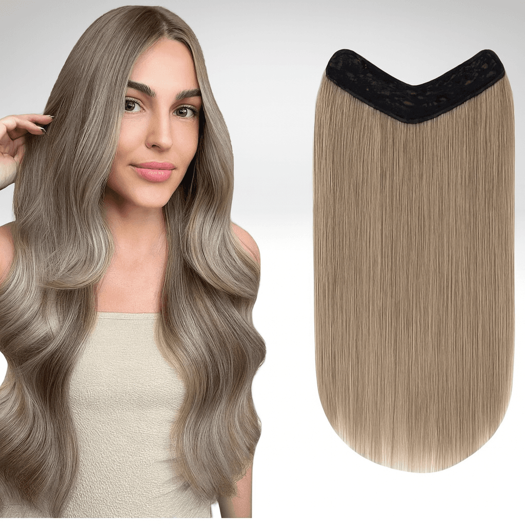 Trese de Par Natural V-SHAPE Super Volum #20 Blond Bej Deschis