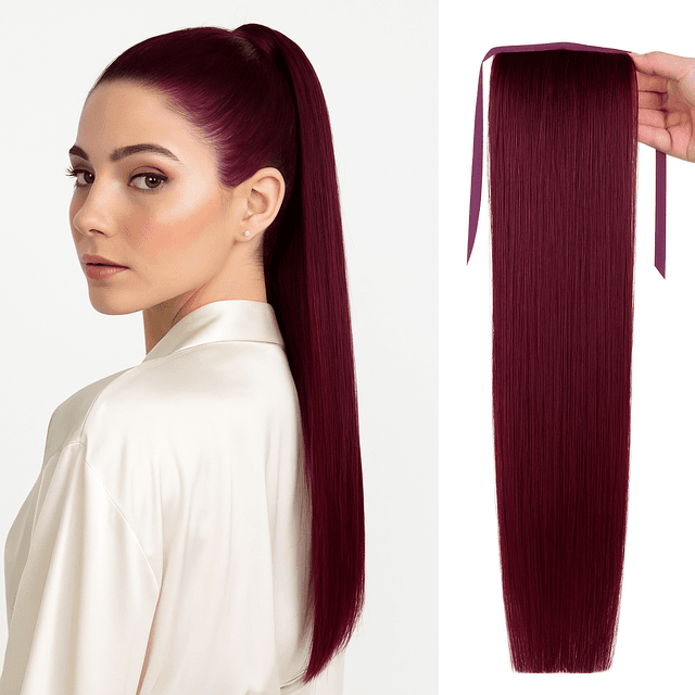 Luxe Ponytail Burgundy