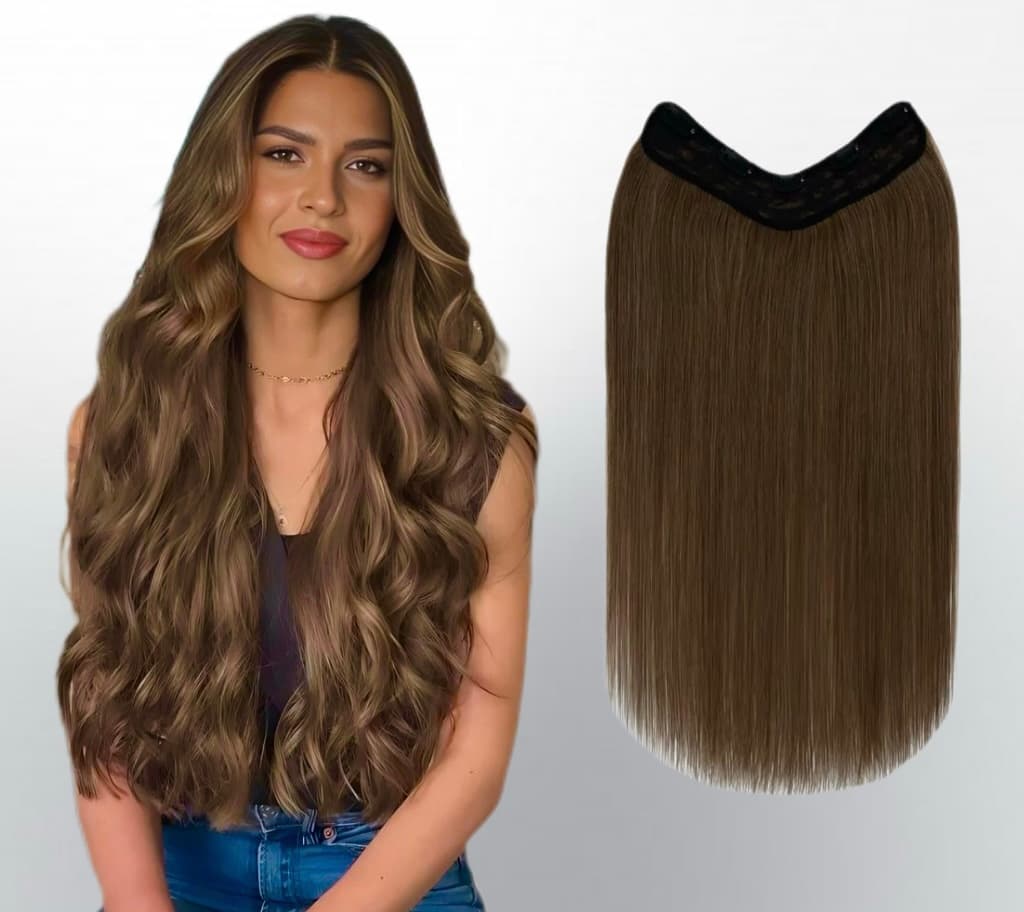 Trese de Par Natural V-Shape #7 Saten Deschis