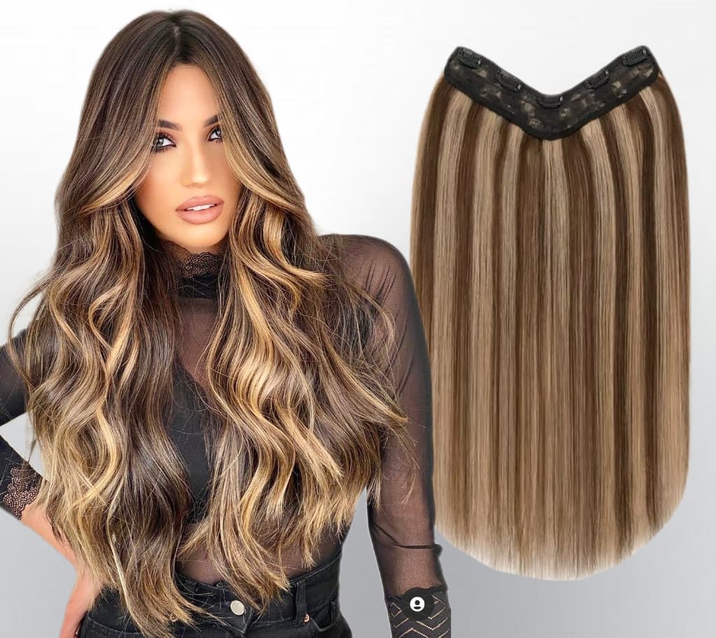 Trese de Par Natural V-SHAPE Super Volum Balayage #6/#24