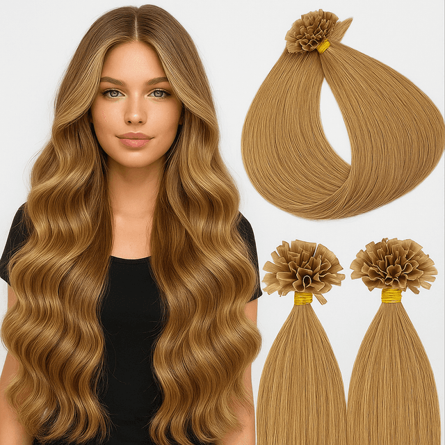Keratin Extensions Aoro #8N Hazelnut Blonde Keratin Extensions Aoro #8N Hazelnut Blonde