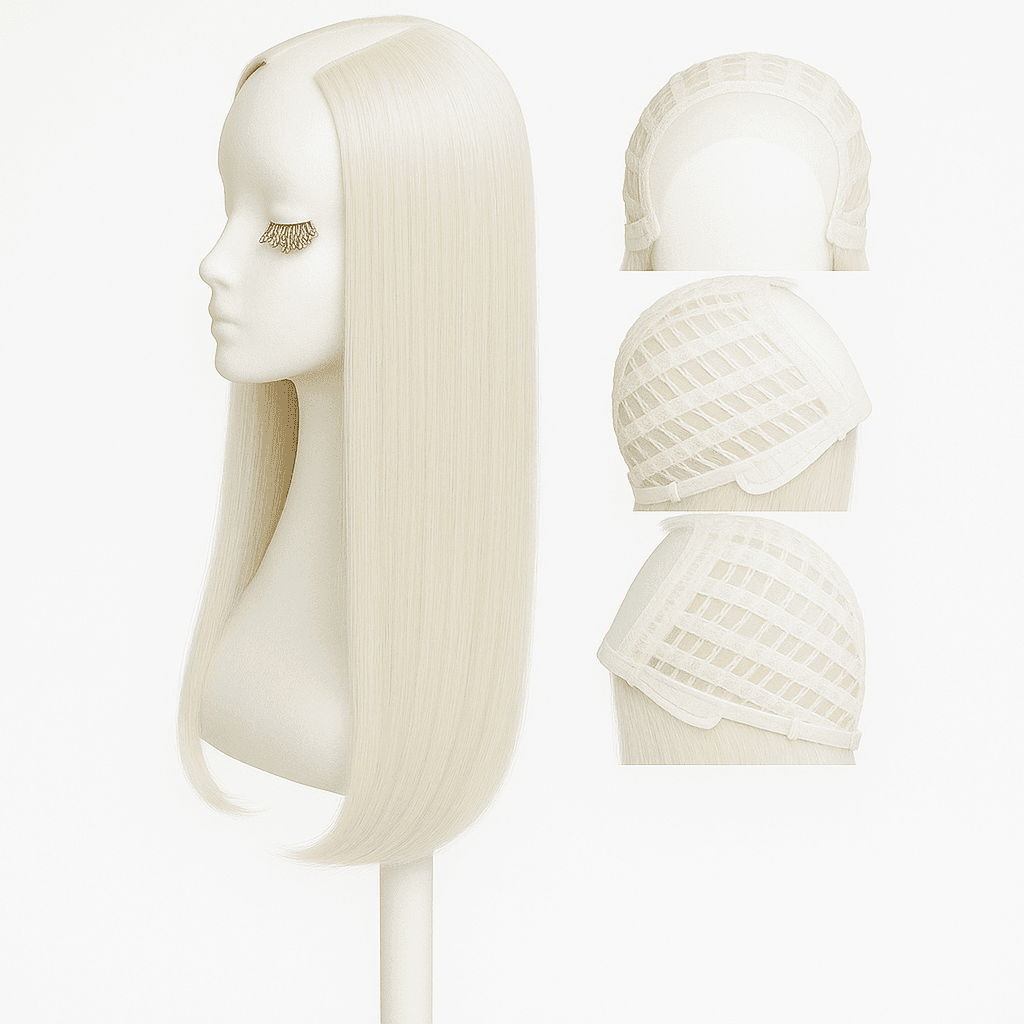 Semiperucă 100 Blond Alb