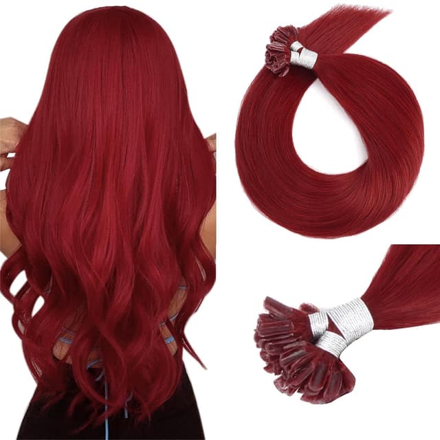 Russian Hair Keratin Extensions Red Russian Hair Keratin Extensions Red