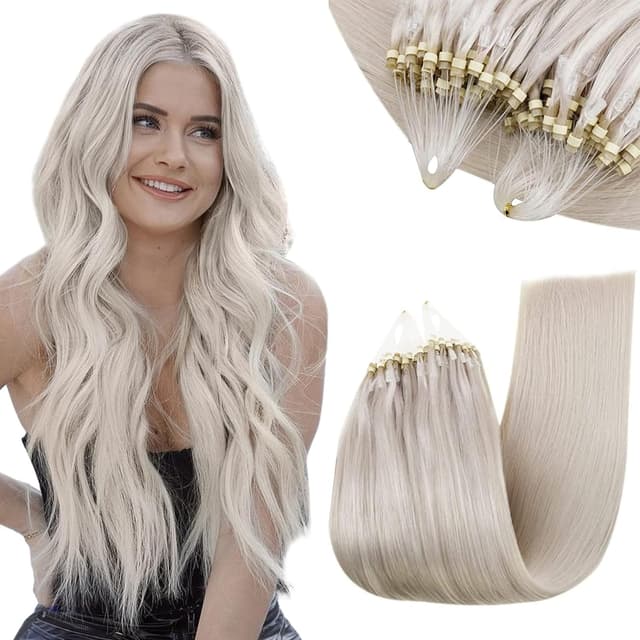 Extensii Microring Russian Hair Light Grey Extensii Microring Russian Hair Light Grey