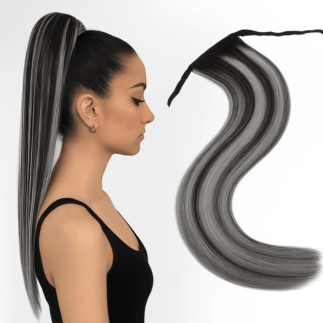 Coada de Păr Super Volum Balayage #1B Light Grey Coada de Păr Super Volum Balayage #1B Light Grey