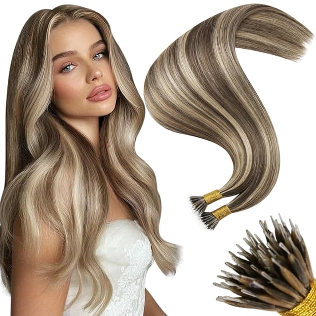 Russian Hair Nanoring Balayage Extensions #7 #24 Russian Hair Nanoring Balayage Extensions #7 #24