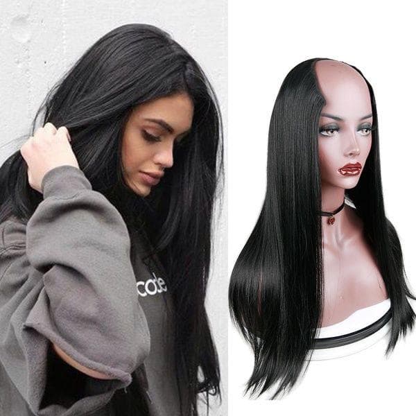 Half Wig 1 Straight Black Hair Half Wig 1 Straight Black Hair