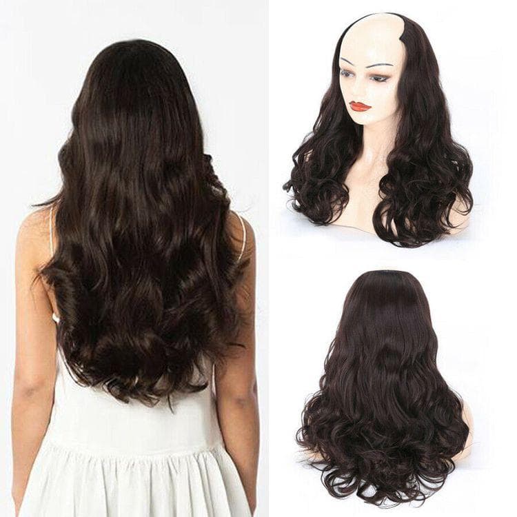 Semiperucă 2K Șaten Închis Ondulat