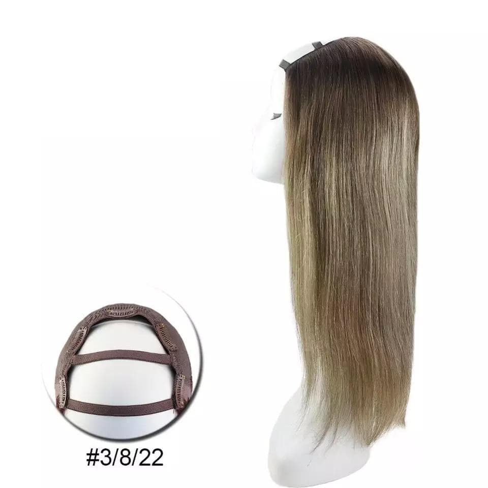 Semiperucă Ombre Șaten Natural Blond Nisipiu