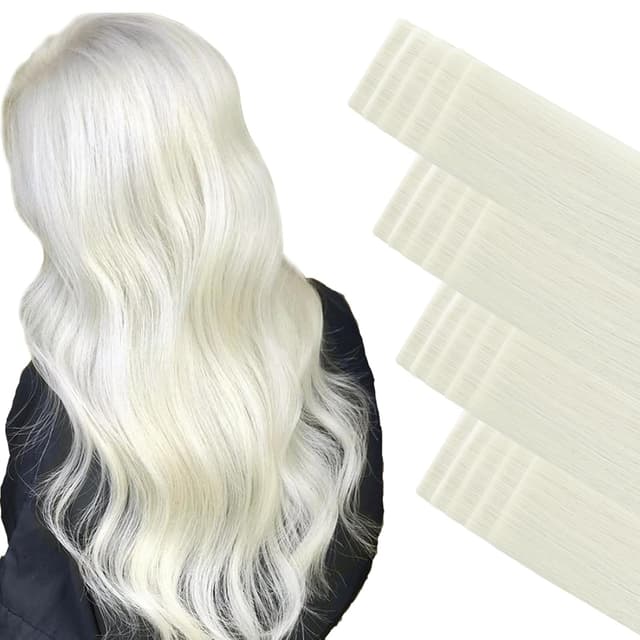 Extensii Invisible Tape Blond Alb #100 Extensii Invisible Tape Blond Alb #100