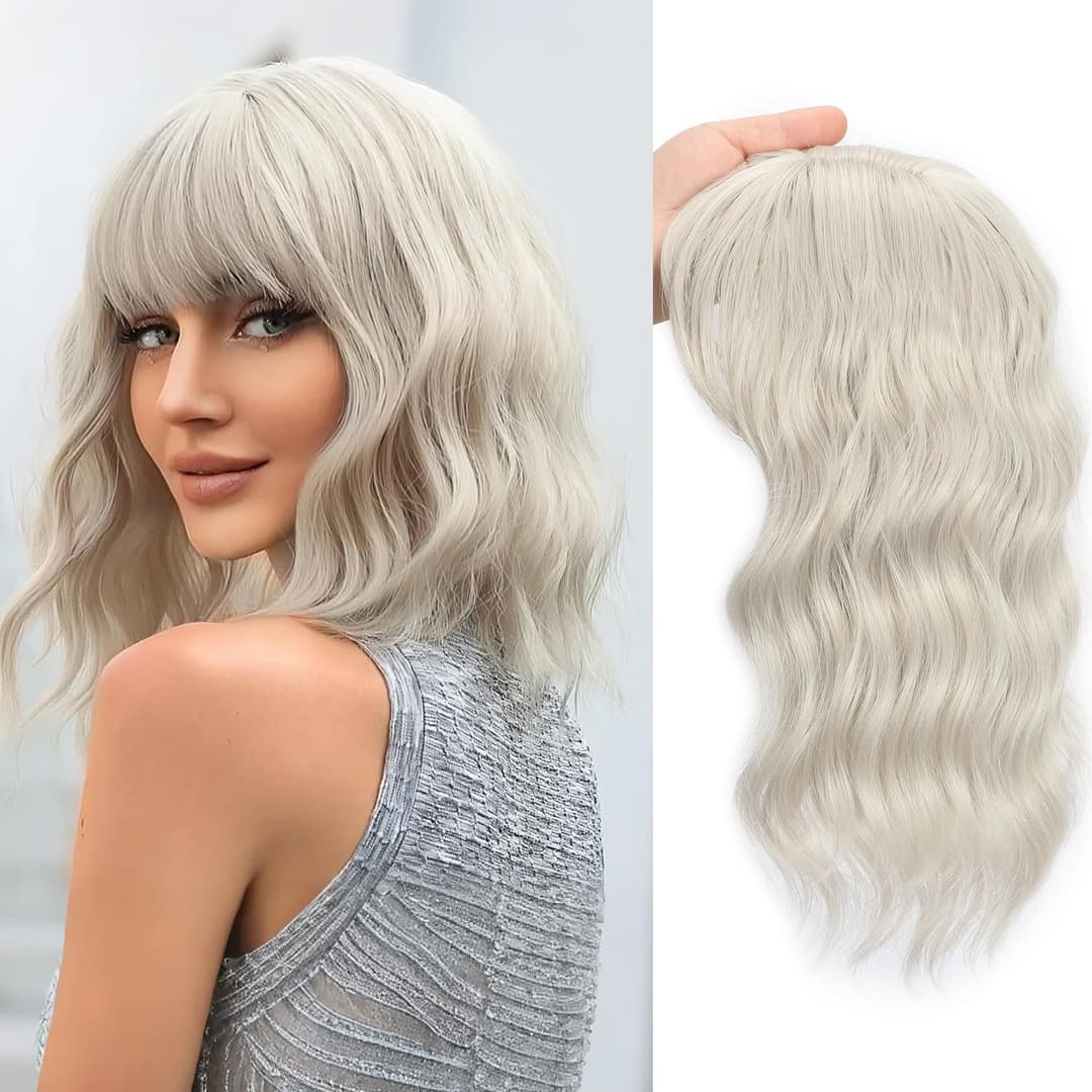 Perucă Parțială cu Breton Light Grey