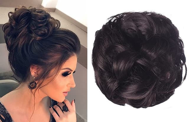 Dark Satin Synthetic Elegant Bun Dark Satin Synthetic Elegant Bun