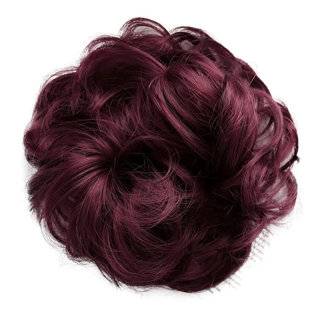 Elegant Natural Purple Satin Bun Elegant Natural Purple Satin Bun