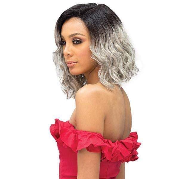 Short ombre natural hair, dark brown-haired/grey blonde - wavy Short ombre natural hair, dark brown-haired/grey blonde - wavy