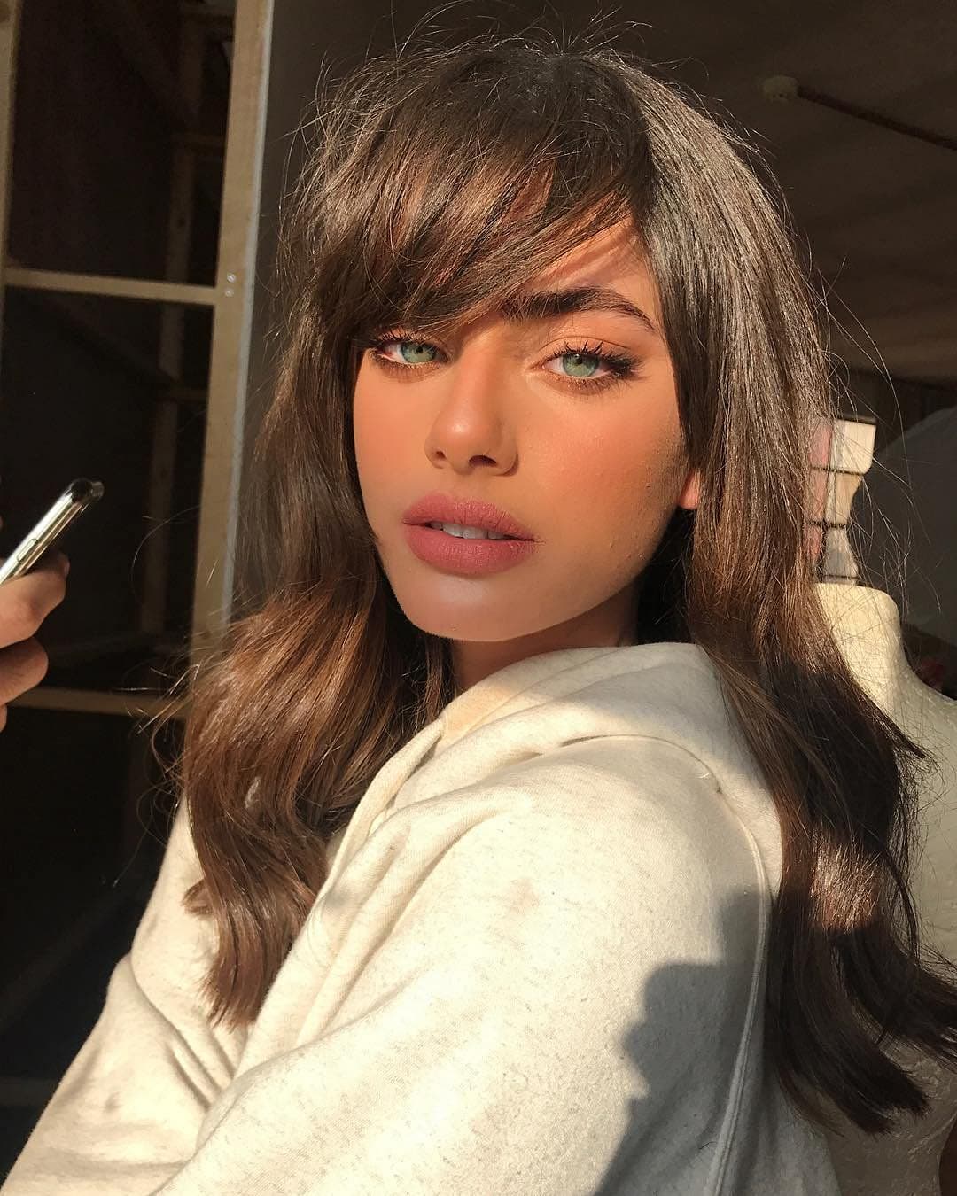 Peruca din par natural Saten Natural cu Breton